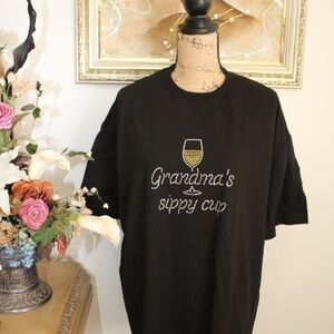 Grandma's Sippy Cup Rhinestone T-Shirt plus size.